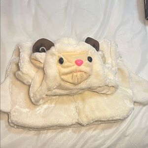 Cute Cream Animal Hooded Blanket